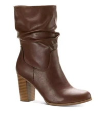 Style&Co Saraa Womens Slouch Mid Shaft Boots Chocolat Faux Leather 10013336300