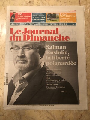   THE Sunday newspaper   August 14, 2022   Salman RUSHDIE, MYLÈNE FARMER  