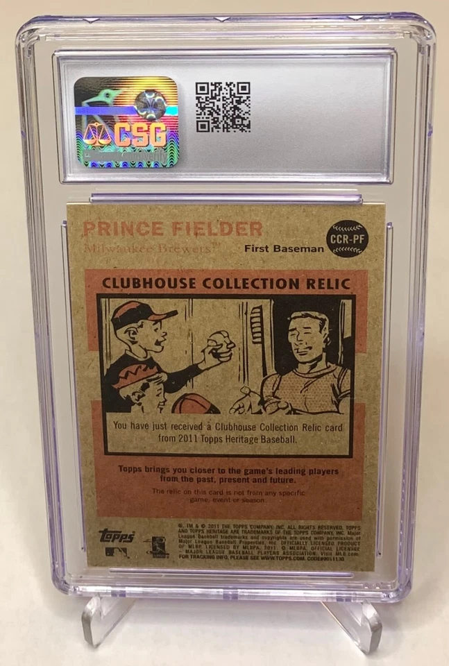 2011 Topps Heritage Prince Fielder Clubhouse Relics CSG 8.5 #CCRPF - Image 2 of 2