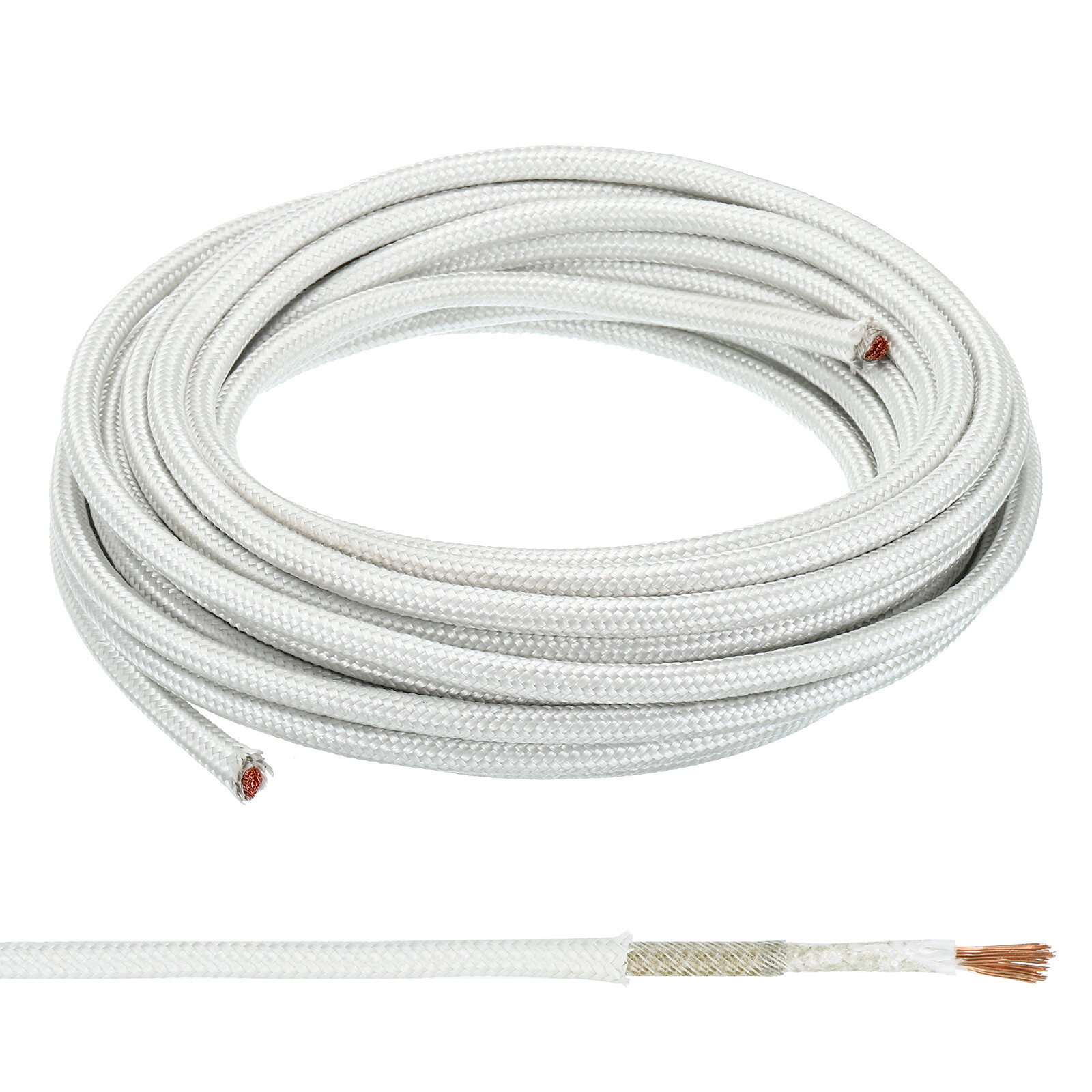 26.2Ft 7AWG 60350 Degree Celsius High Temperature Wire White eNotary