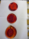 orange tangerine pressed glass wall plaque set of three