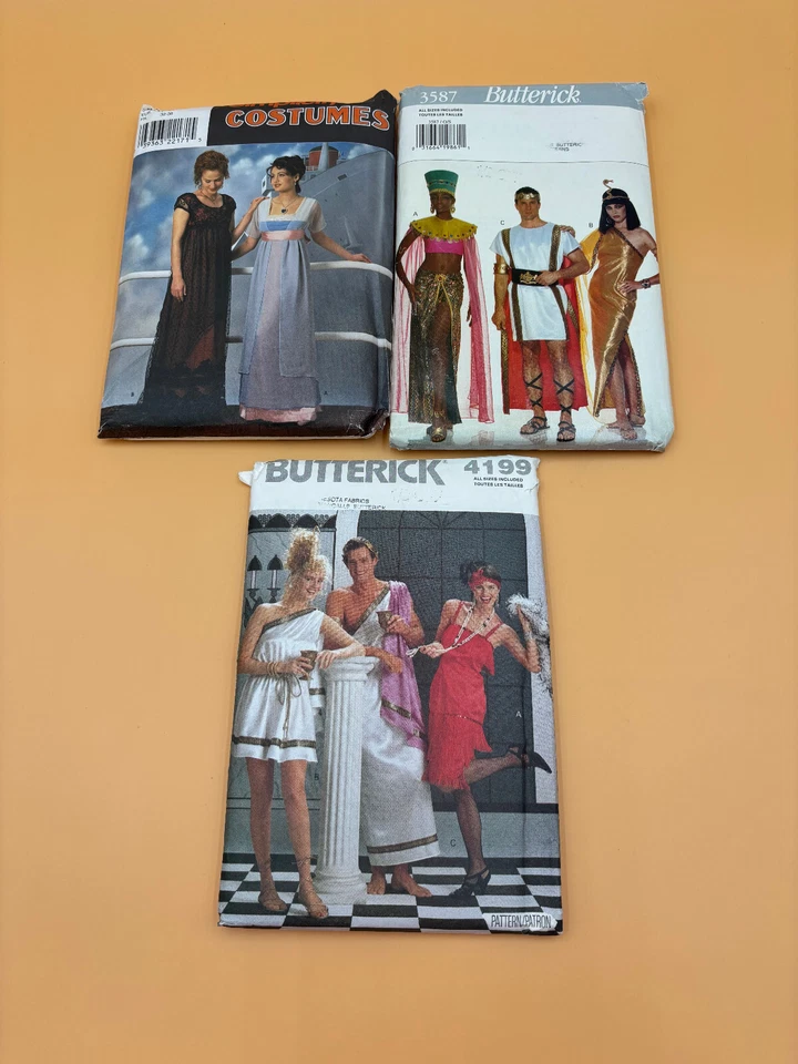 Costume Sewing Patterns Lot Unchecked Adults Teens Greek Egypt Cheerleader - Image 2 of 4