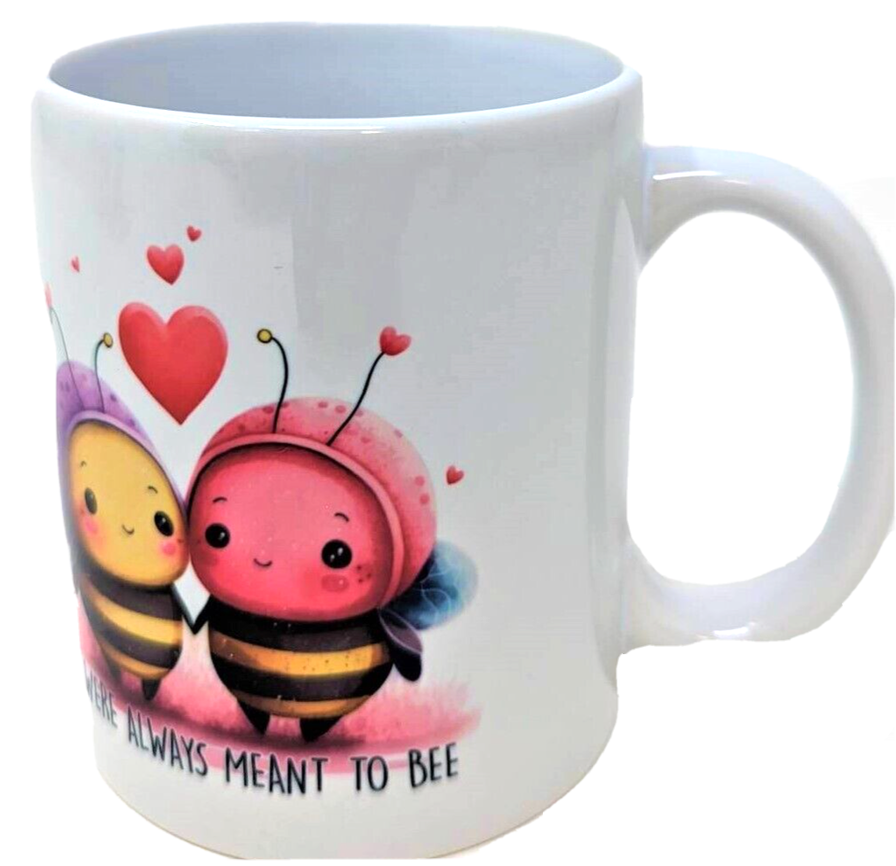 Custom made 11 oz Sublimated coffee mug dishwasher safe Meant to Bee