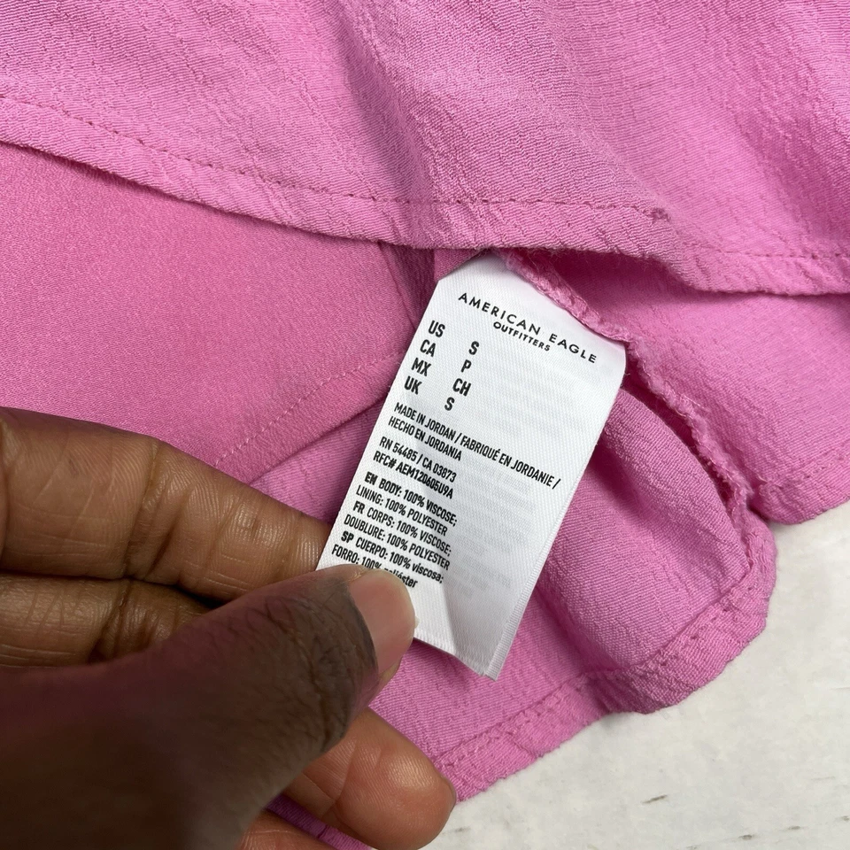 Falda envolvente midi American Eagle rosa corbata lateral Barbiecore Y2K suave niña PEQUEÑA Foto 4 de 4