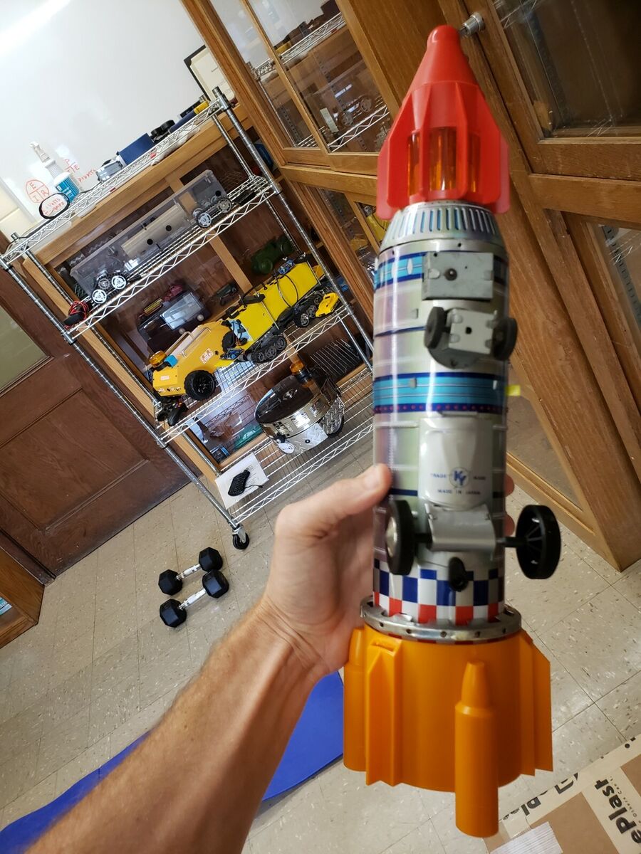 Space frontier 1960's YOSHINO Battery Op Toy Tin Rocket Space frontier 1960's YOSHINO Battery Op Toy Tin Rocket