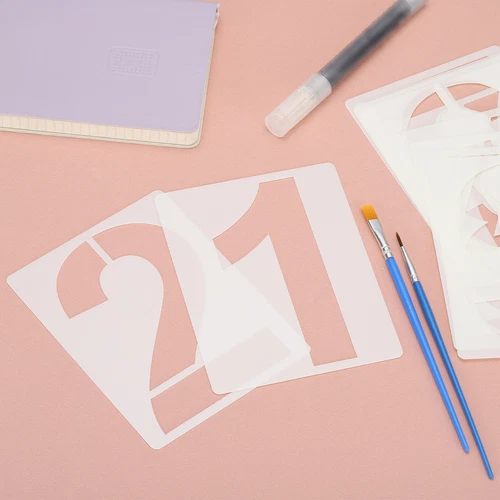 8 Inch Large Plastic Number Stencils, 10 Pcs, Wood, Home - Picture 5 of 7