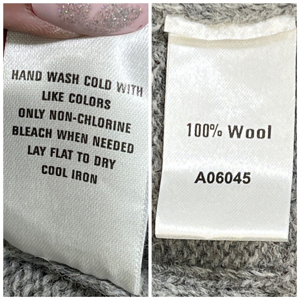 The Tog Shop Womens Gray Cable Knit Cardigan Sweater Large 100 Wool