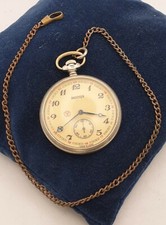 Rare Vintage Soviet Union Pocket Watch MOLNIJA WOLFS 3602 18 JEWELS