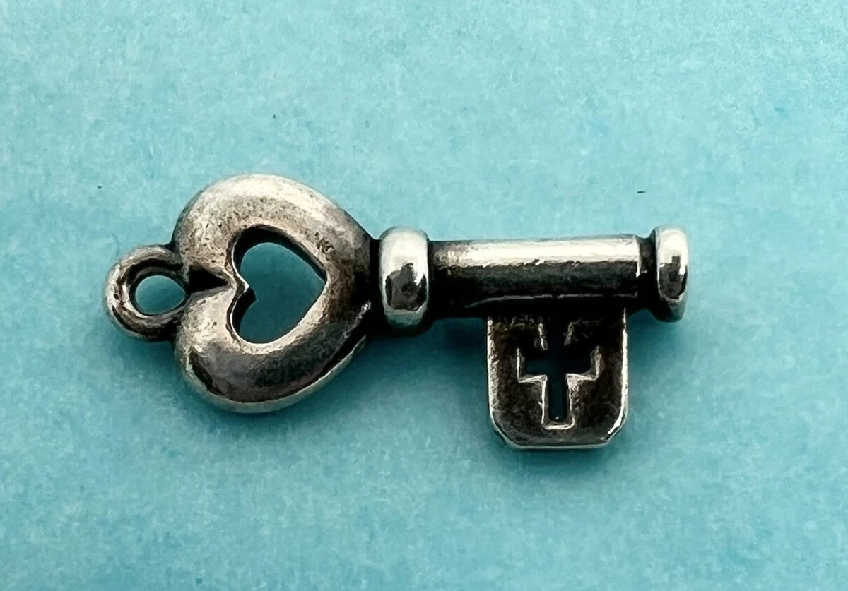 Retired James Avery Sterling Silver Key Of Promise Heart Cross Key
