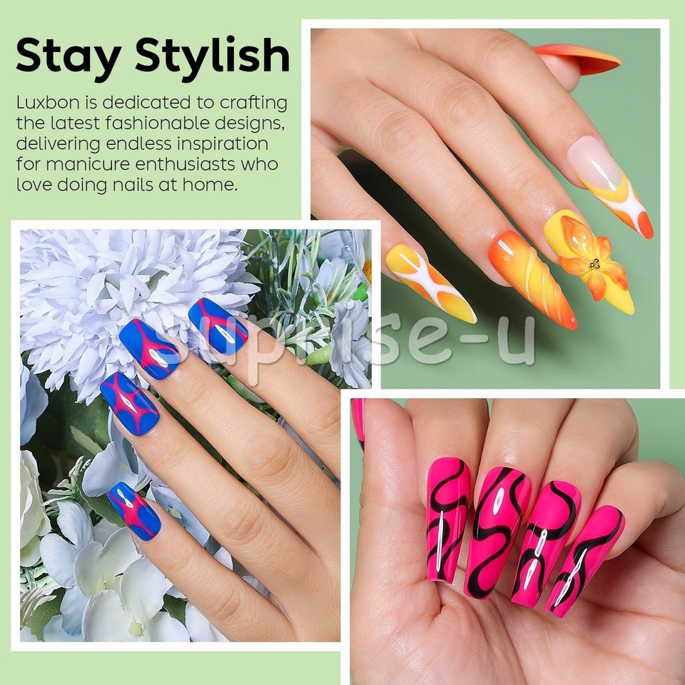 Luxbon Gel-Nagellack Set – 6 Leuchtende Sommerfarben Für Langanhaltenden Glanz