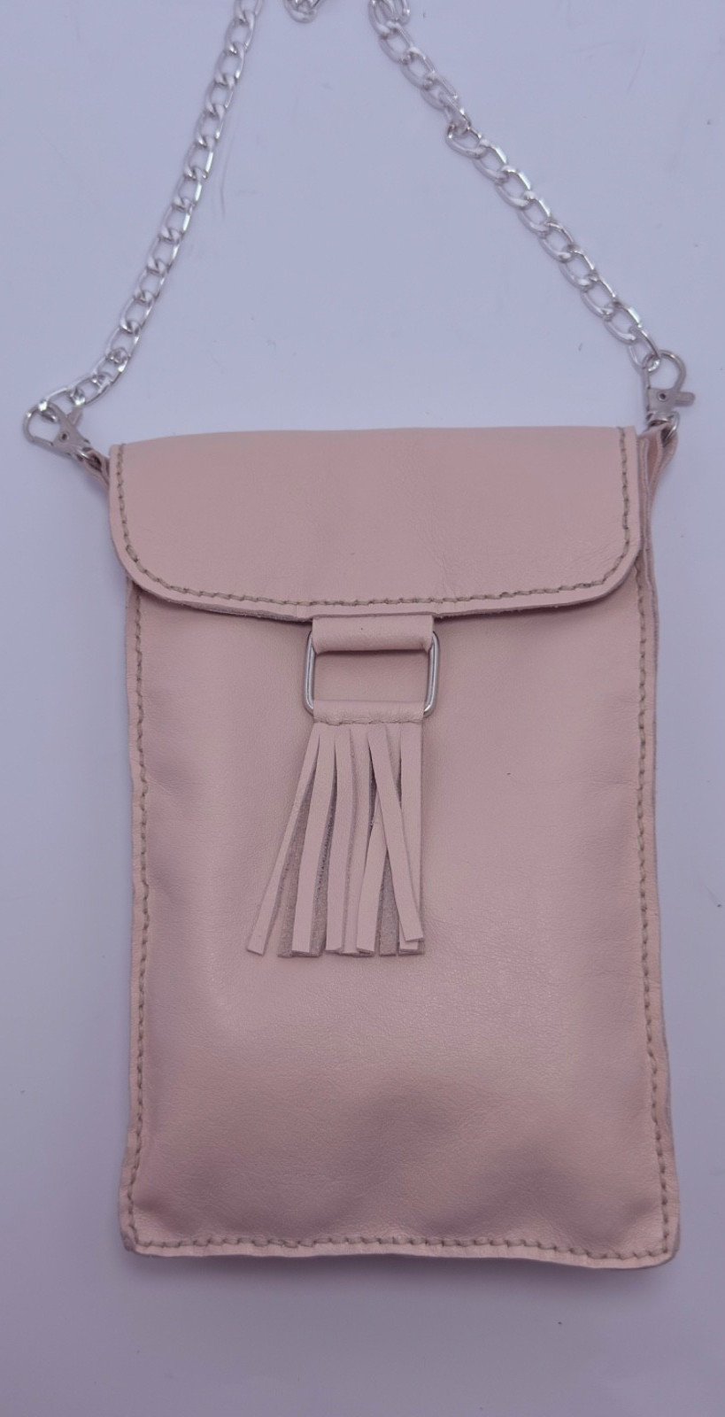 Bolso para teléfono Coral Breeze 100 % artesanal de cuero genuino