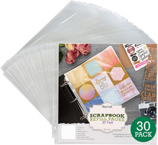 Samsill Scrapbook Refill Pages 12X12 Inch, 30 Pack, Fits 3 Ring Scrapbook Binder
