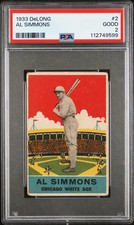 1933 Delong Al Simmons #2 PSA 2
