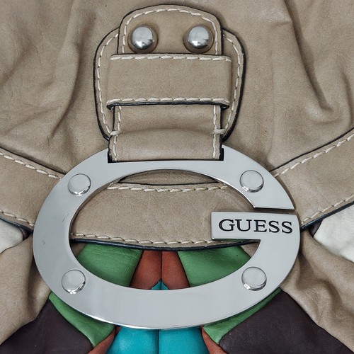 Guess Patchwork Leather Purse Hobo Vintage 90's Y2K Shoulder Bag G Monogram - Picture 2 of 18