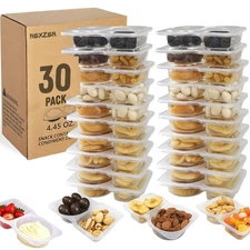 30-Pack Double Compartment Condiment Containers with Lids, Reusable & Leak-Pr...