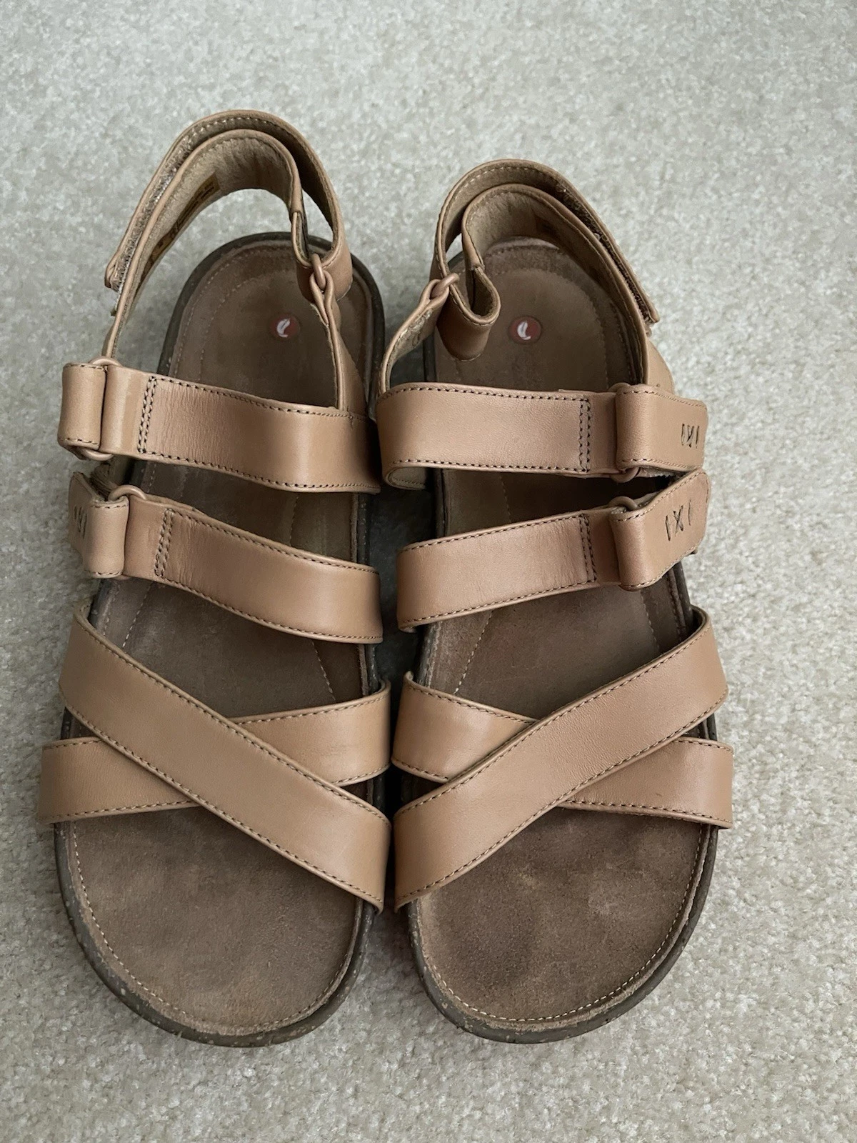 CLARKS Sandalo Marrone Taupe Chiusura Regolabile Tg 8