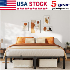 Metal Bed Frame King Size 16 inch High Heavy Duty Platform Bed Frames Tool-Free