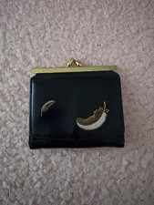 Vintage Black Leather Clutch Wallet