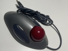 Logitech Trackman USB Red Marble Trackball Mouse T-BC21