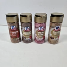 McCormick Finishing Sugars Pumpkin Spice, Eng Toffee, Candy Cane, Choc Hazelnut