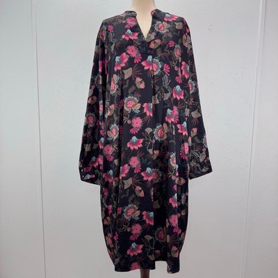NWT Marina Rinaldi Floral Long Sleeve Dress Plus 22 Resortwear Quiet Luxury Boho