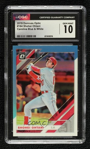 2019 Panini Donruss Optic Carolina Blue & White Prizm Shohei Ohtani #164 7i6