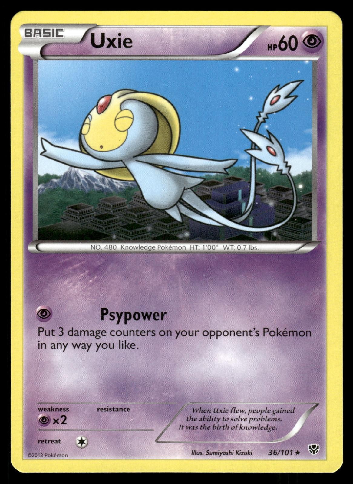 Uxie 36/101 Rare Plasma Blast Pokemon Lightly Played
