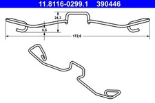 Feder Bremssattel ATE 11.8116-0299.1 für AUDI A6 ALLROAD C5 4B2 4B5 4BH 4B4 4B6