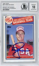 Mark McGwire Cardinals Signed 1985 Topps USA RC #401 BGS 10 Card - Topps