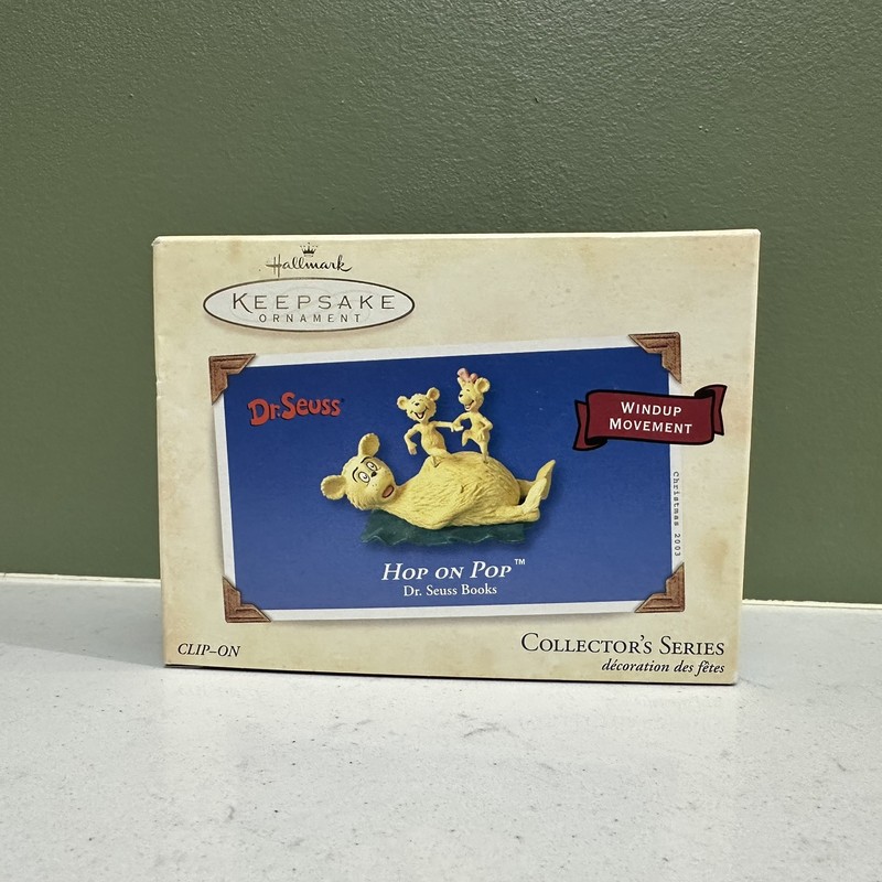 Hallmark Keepsake Ornament Hop on Pop Dr. Seuss Windup Clip-On Christmas 2003