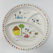 Vintage Kids Anacapa Melamine Divided Plate House Car Truck ABC  123 10  HW-088