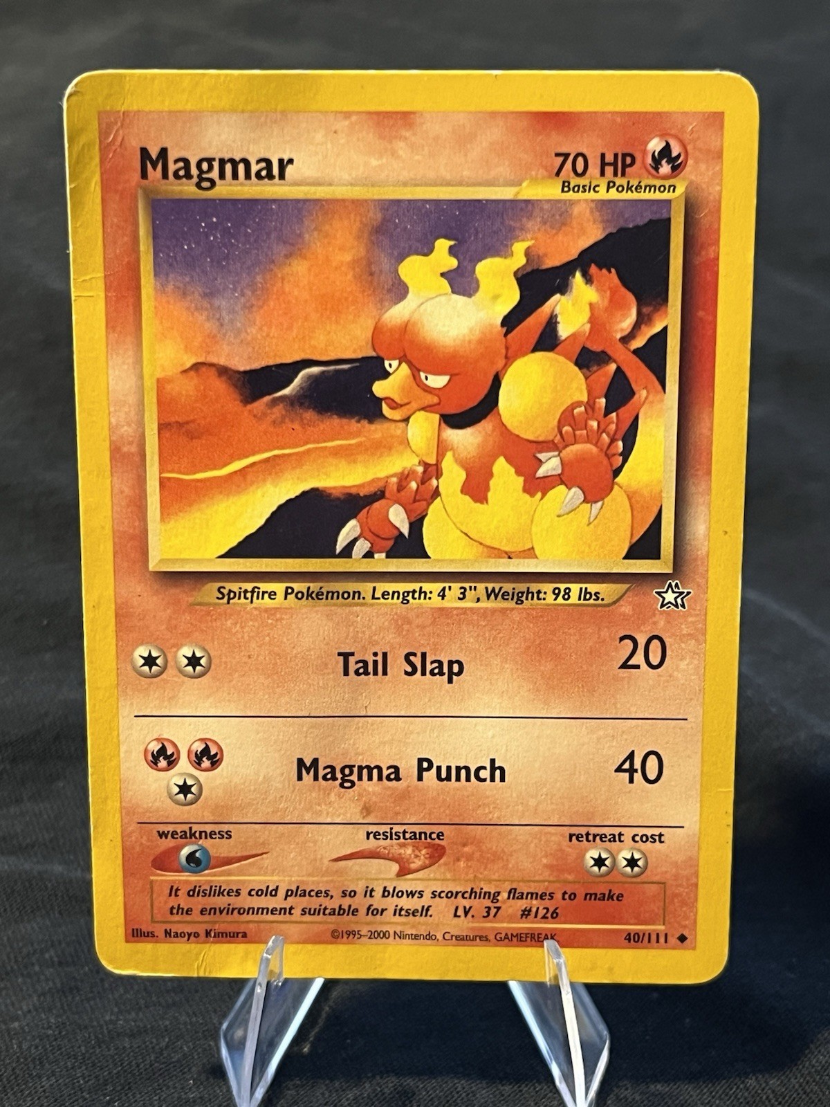 Magmar Neo Genesis 40/111 Unlimited Uncommon Card WOTC Played Pokemon Vintage HP