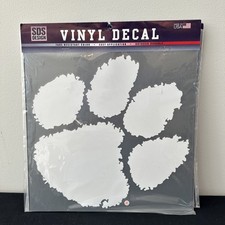 SIX ~ CLEMSON UNIVERSITY Tigers Large White Tiger Paw Decal