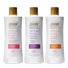 RAW SUGAR Simply Body Wash Variety Trio 25 Fl Oz Pack of 3 Vegan Bath & Showe...