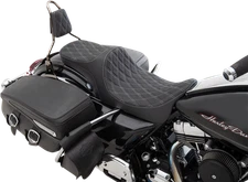 DRAG SPECIALTIES SEATS Predator III Fits 2-Up Seat - Double Diamond - Silver