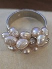 18 Freshwater Pearls: Knotted; Tested 925 Sterling Silver Believe Cocktail Ring — photo 4