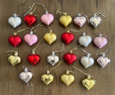 Lot of 22 Heart-Shaped Multi-Color Ornaments Shatterproof Unbreakable