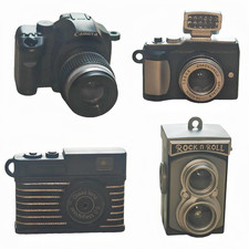 4 Pcs Miniature Camera Set, 1:4 Scale Dollhouse Accessories Mini Prop Vintage Ca