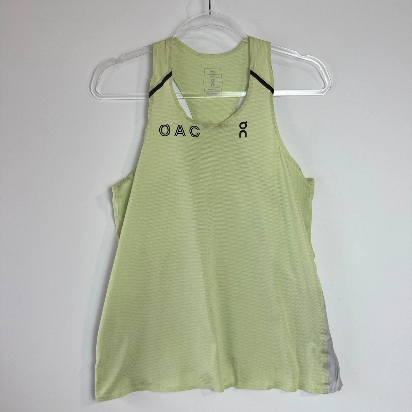 On Running Tank-T Women S Lime Green OAC Performance Running Racerback Top