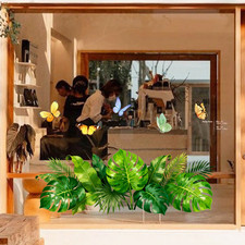 Green Plant Decor Static Cling Window Sticker for Glass Door Home Office