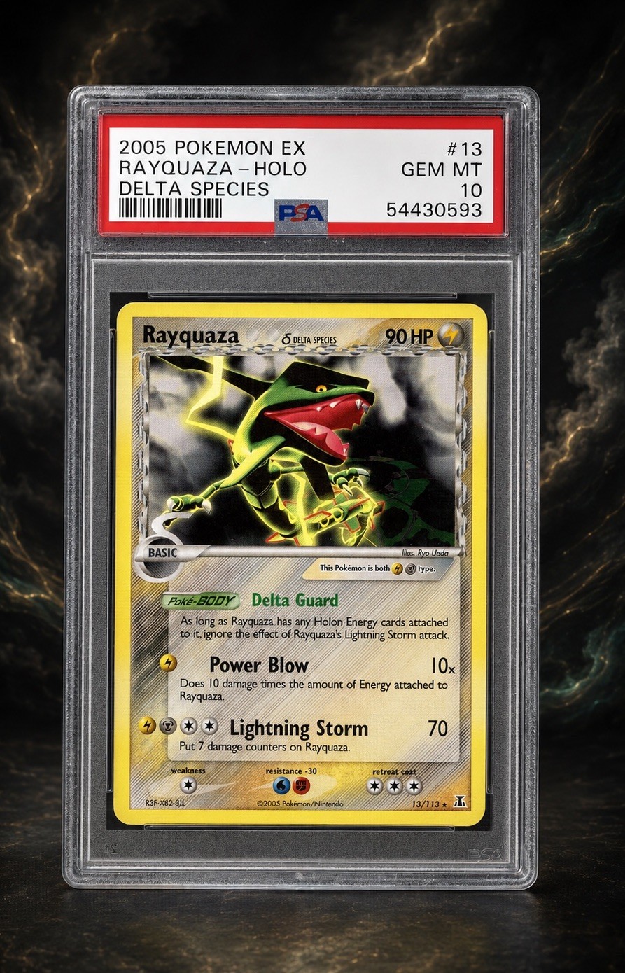 Pokemon Card - PSA 10 Rayquaza 13/113 - Ex Delta Species Holo - GEM MT - PSA10