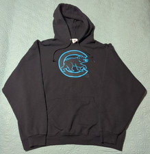 NFL Team Apparel Chicago Bears Football Black Hoodie Blue Graphic XL