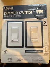 2 Feit Electric Dimmer Switch Single or 3-Way 689406 LED Compat. BS3 free ship