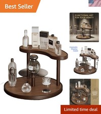 Wooden Display Organizer Stand,Perfume Organizer, Brown Bamboo Vanity Organiz...