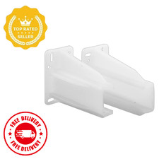 Pair of White Plastic Rear Drawer Track Back Plates for Side-Mounted Glides