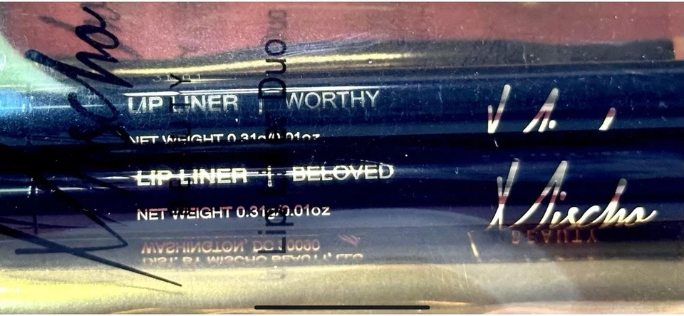 MISCHO BEAUTY AUTHENTIC LIP LINER DUO WORTHY/BELOVED BRAND NEW SEALED REG. $27 - Image 4 of 4