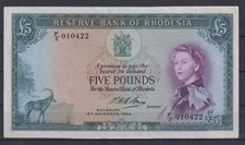 Rhodesia 5 Pounds 1964 p26a XF++AU &33
