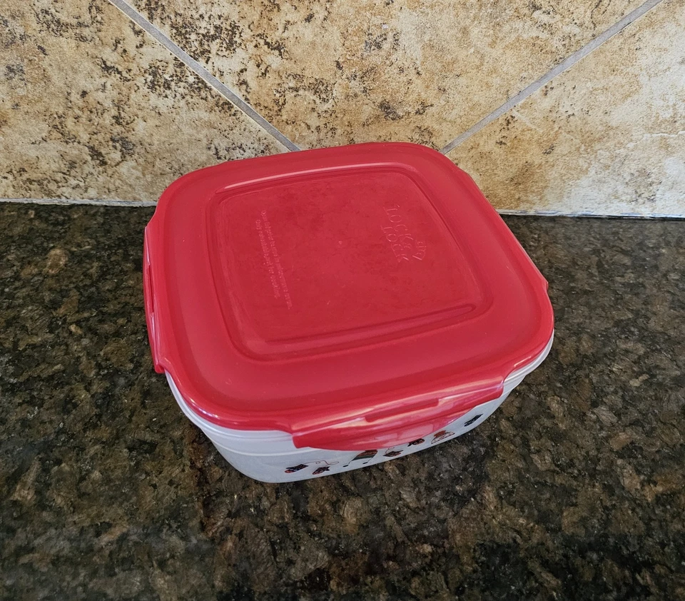 Lock&Lock Christmas Mitten 3 Red Snap On Lids Square Nesting Storage Containers  - Image 3 of 4