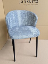 MILA  Stuhl Stahlrohr Schwarz Memory2/156 blau-beige Trevira CS Jan Kurtz