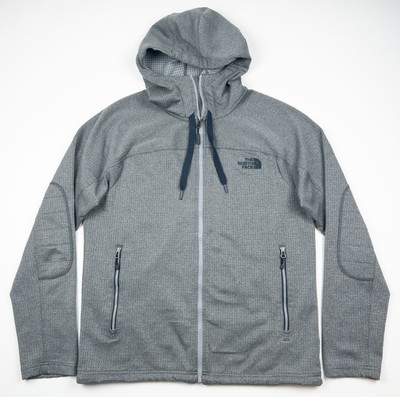 The North Face Needit Jacket Hoodie Mens Medium Gray Full Zip Stretch Elbow Pads